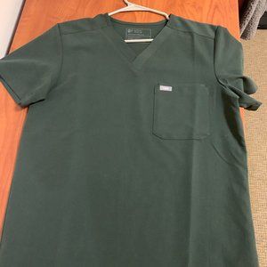 FIGS Men's Small Leon Two-Pocket Scrub Top Moss Green LIKE NEW